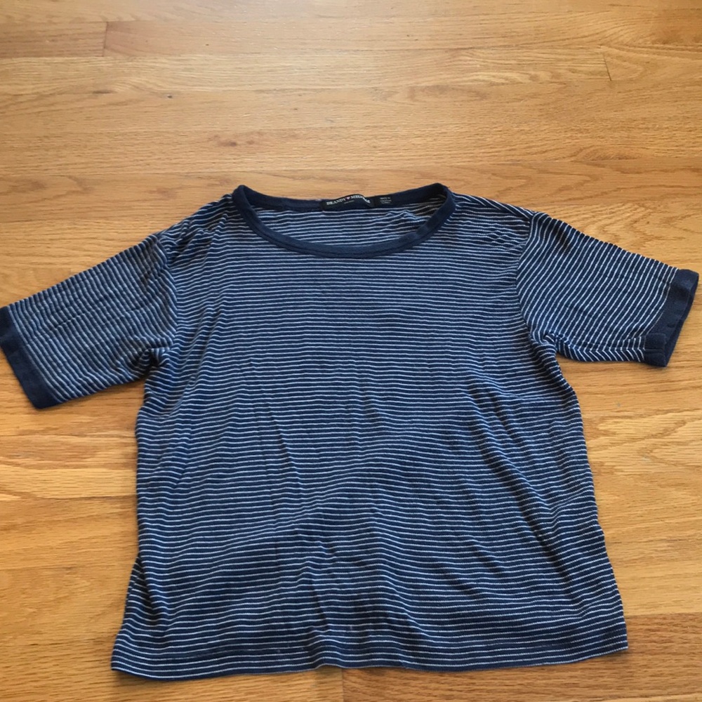 Blue and White Striped Brandy Melville Top